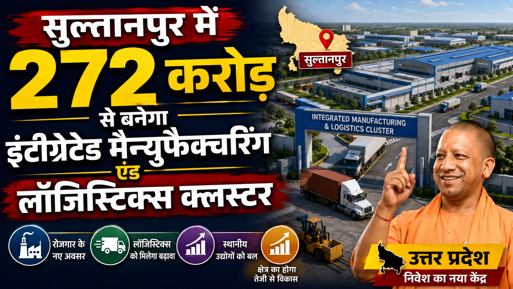 सुल्तानपुर में 272 करोड़ से बनेगा इंटीग्रेटेड मैन्युफैक्चरिंग एंड लॉजिस्टिक्स क्लस्टर