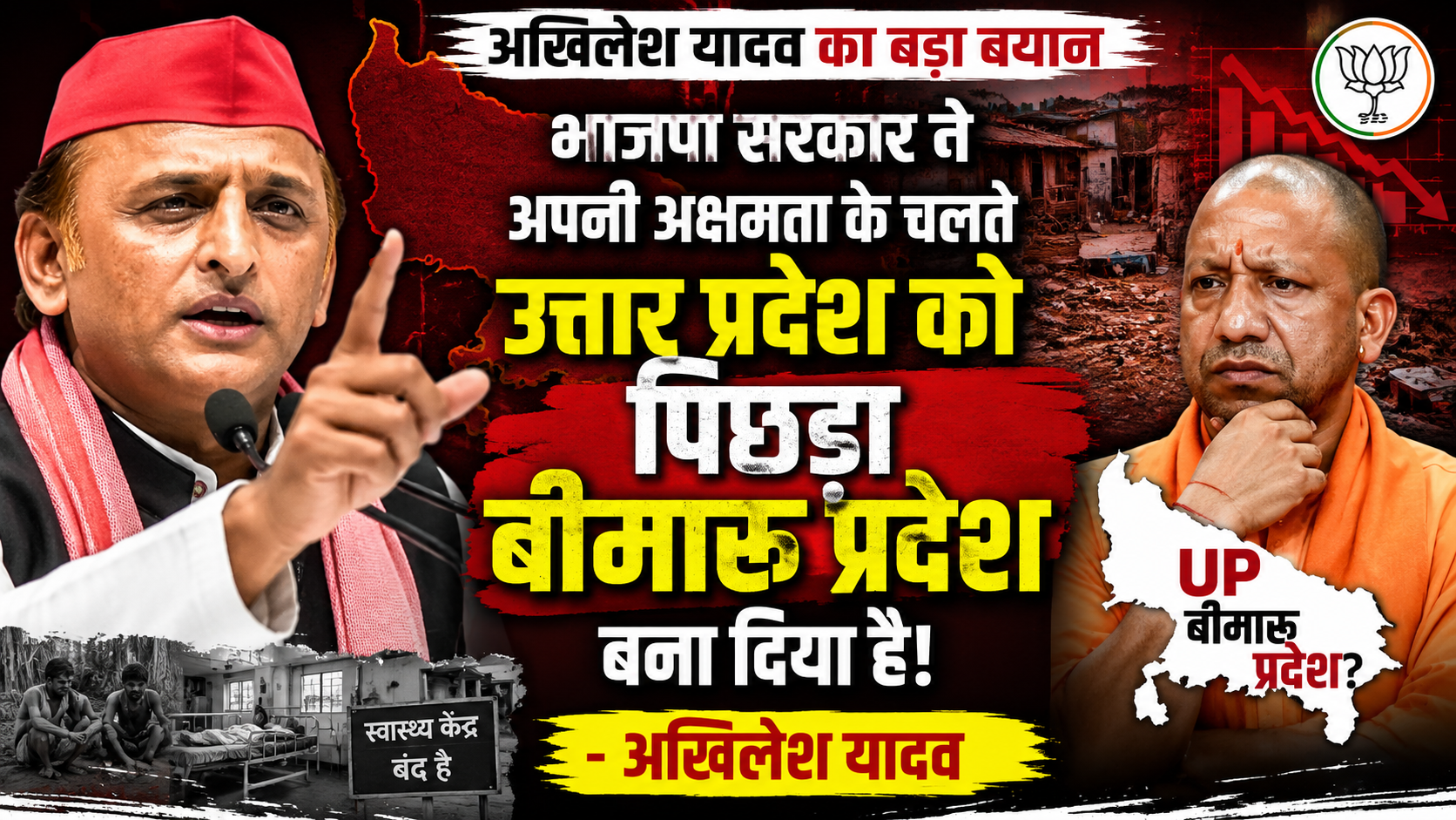 भाजपा सरकार ने अपनी अक्षमता के चलते उत्तर प्रदेश को पिछड़ा बीमारू प्रदेश बना दिया है: अखिलेश यादव