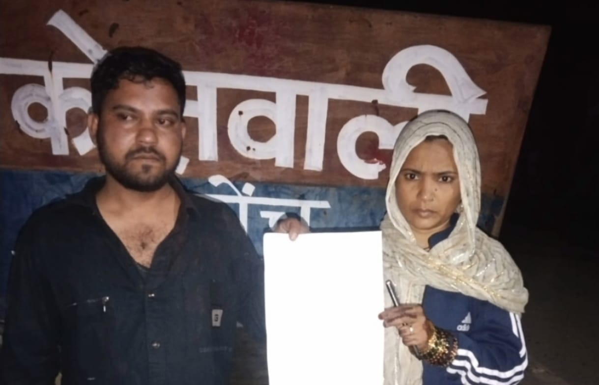 चोरी करते पकड़े गए चोर को पुलिस के किया हवाले