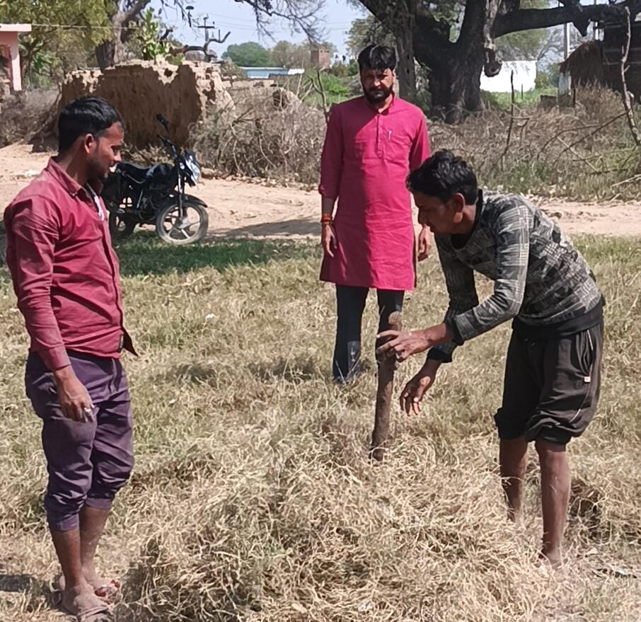 ग्राम सामी में होलिका दहन स्थल पर कराई गई साफ-सफाई व्यवस्था