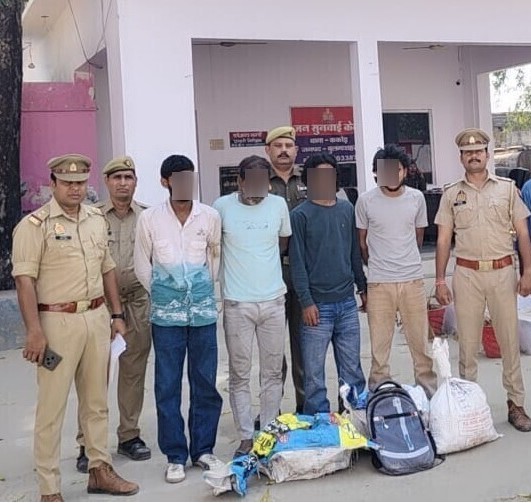 4 शातिर चोर गिरफ्तार, कब्जे से 9.90 किग्रा ताबें का तार, 2 अल्टीनेटर खुले हुए अवैध चाकू व 2 मोटरसाइकिल बरामद